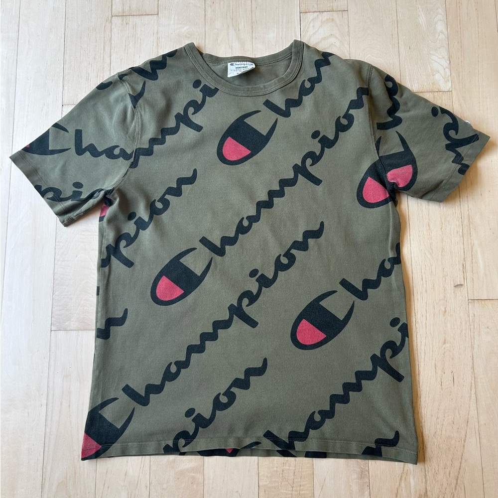 Champion Heritage Olive Green Men’s Logo T-Shirt - Size Medium